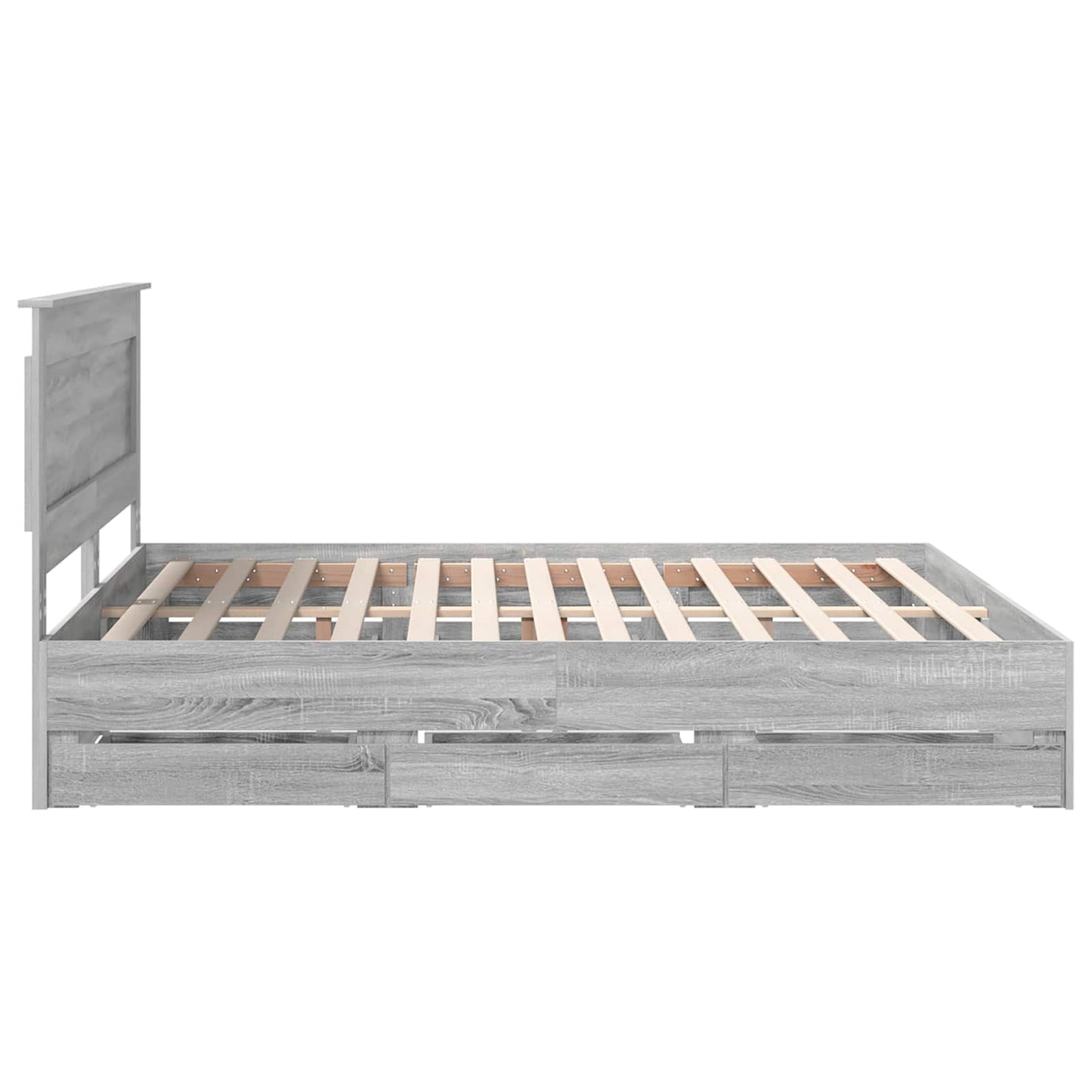 vidaXL Bettrahmen Graues Sonoma 200 x 200 cm Ingenieurs Holz