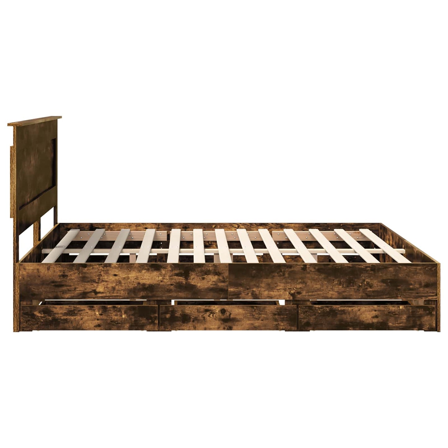 vidaXL Bettrahmen Geräucherte Eiche 180 x 200 cm Ingenieurs Holz