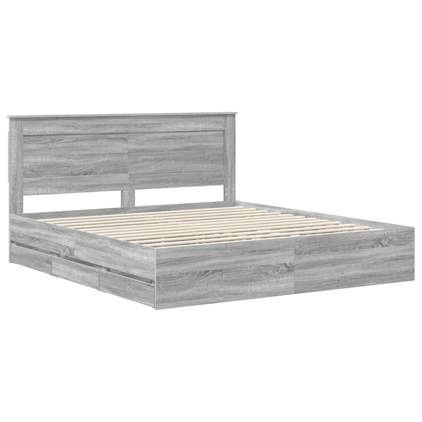 vidaXL Bettrahmen Graues Sonoma 180 x 200 cm Ingenieurs Holz