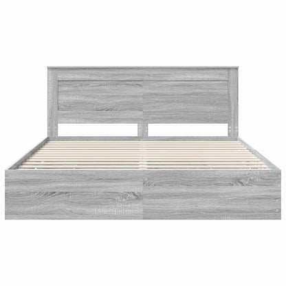 vidaXL Bettrahmen Graues Sonoma 180 x 200 cm Ingenieurs Holz