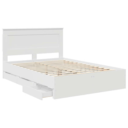 vidaXL Bettrahmen mit Schubladen Weiß 160 x 200 cm Ingenieurs Holz