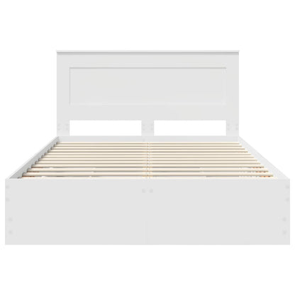 vidaXL Bettrahmen mit Schubladen Weiß 160 x 200 cm Ingenieurs Holz