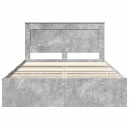 vidaXL Bettrahmen mit Kopfteil Beton Grau 160 x 200 cm Ingenieurs Holz
