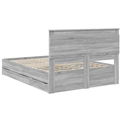 vidaXL Bettrahmen Graues Sonoma 160 x 200 cm Ingenieurs Holz