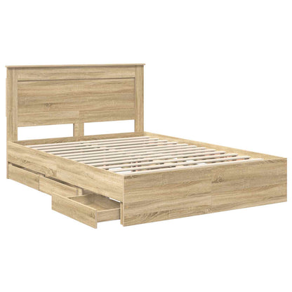 vidaXL Bettrahmen Sonoma-Eiche 150 x 200 cm Ingenieurs Holz