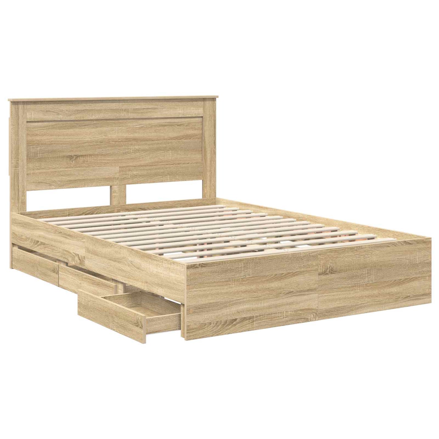 vidaXL Bettrahmen Sonoma-Eiche 140 x 190 cm Ingenieurs Holz