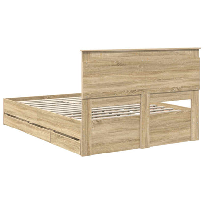 vidaXL Bettrahmen Sonoma-Eiche 140 x 190 cm Ingenieurs Holz