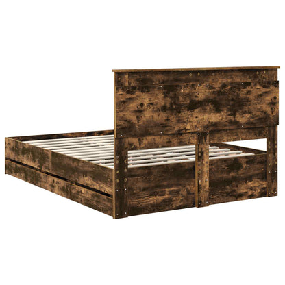 Bettrahmen Geräucherte Eiche 140 x 190 cm Ingenieurs Holz