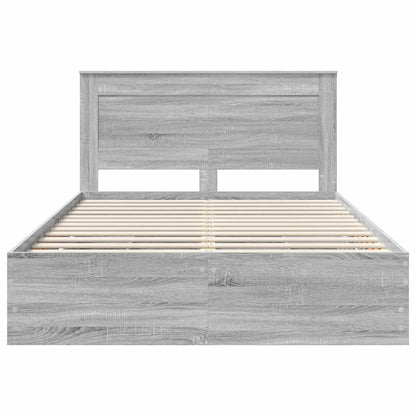 vidaXL Bettrahmen Graues Sonoma 140 x 190 cm Ingenieurs Holz
