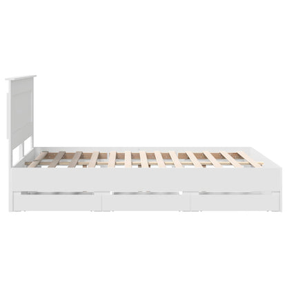 vidaXL Bettrahmen mit Schubladen Weiß 140 x 200 cm Ingenieurs Holz