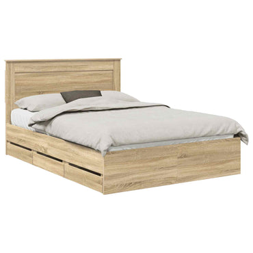vidaXL Bettrahmen Sonoma-Eiche 140 x 200 cm Ingenieurs Holz