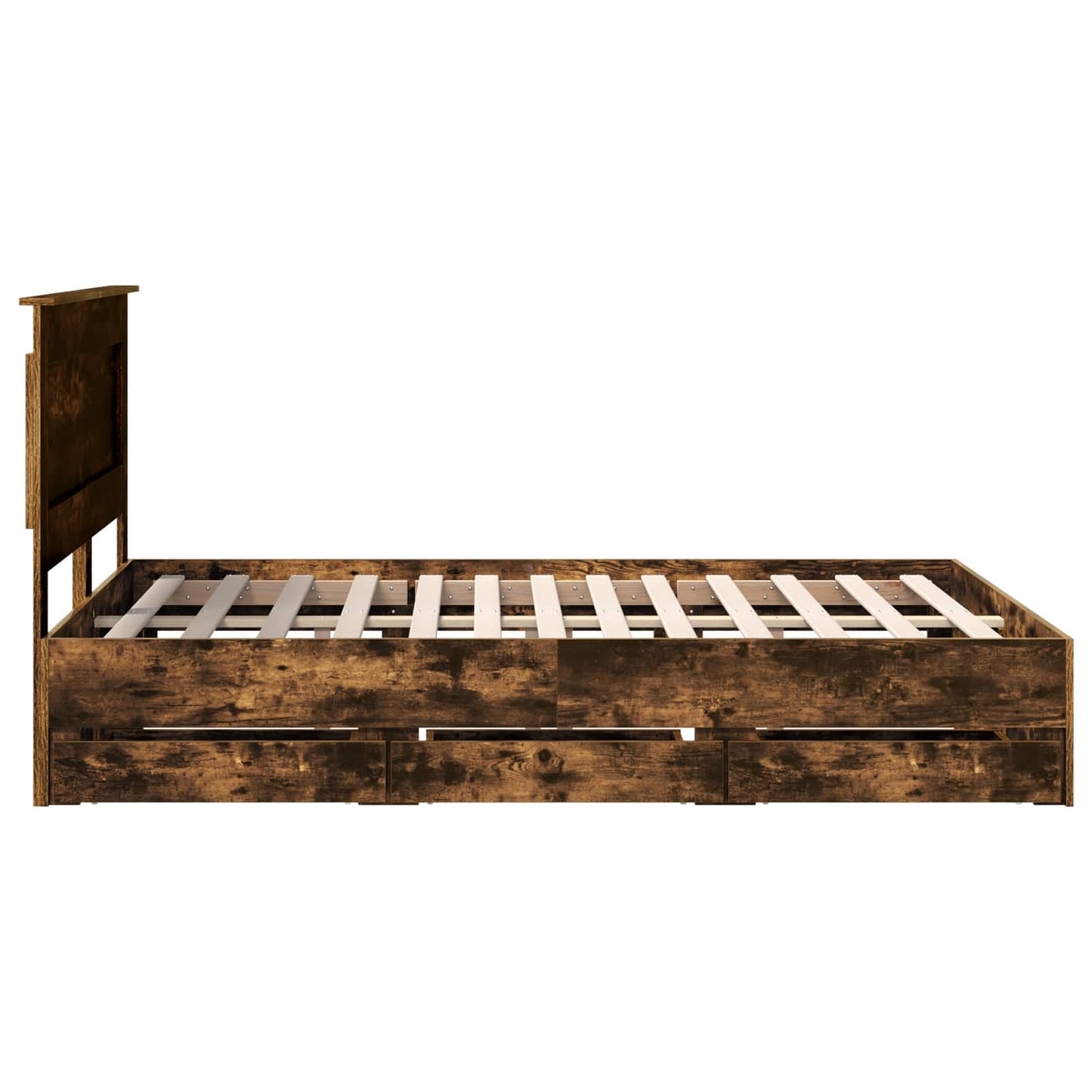 vidaXL Bettrahmen Geräucherte Eiche 140 x 200 cm Ingenieurs Holz