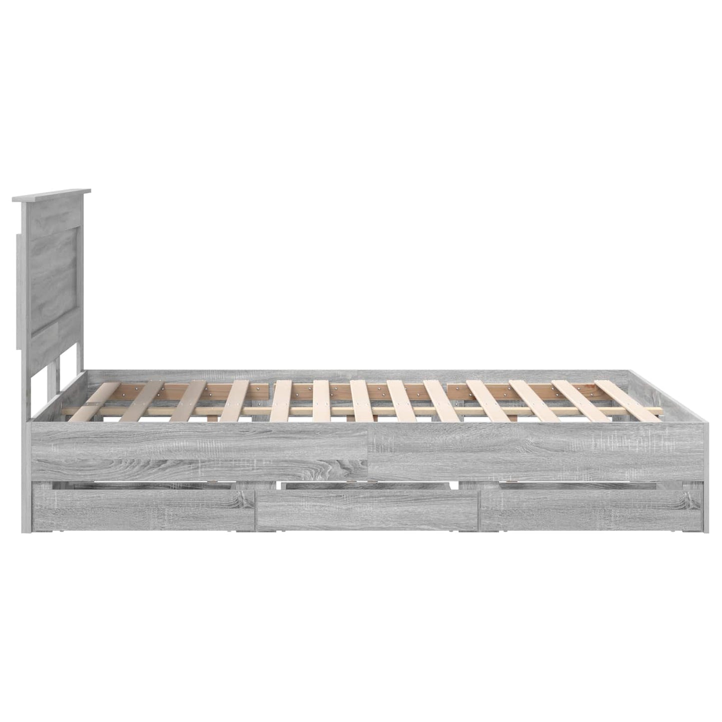 vidaXL Bettrahmen Graues Sonoma 140 x 200 cm Ingenieurs Holz