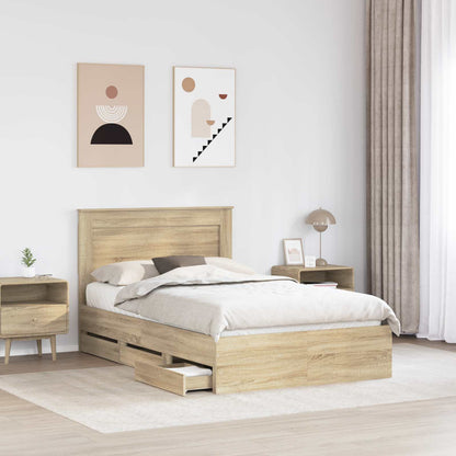 vidaXL Bettrahmen Sonoma-Eiche 120 x 190 cm Ingenieurs Holz