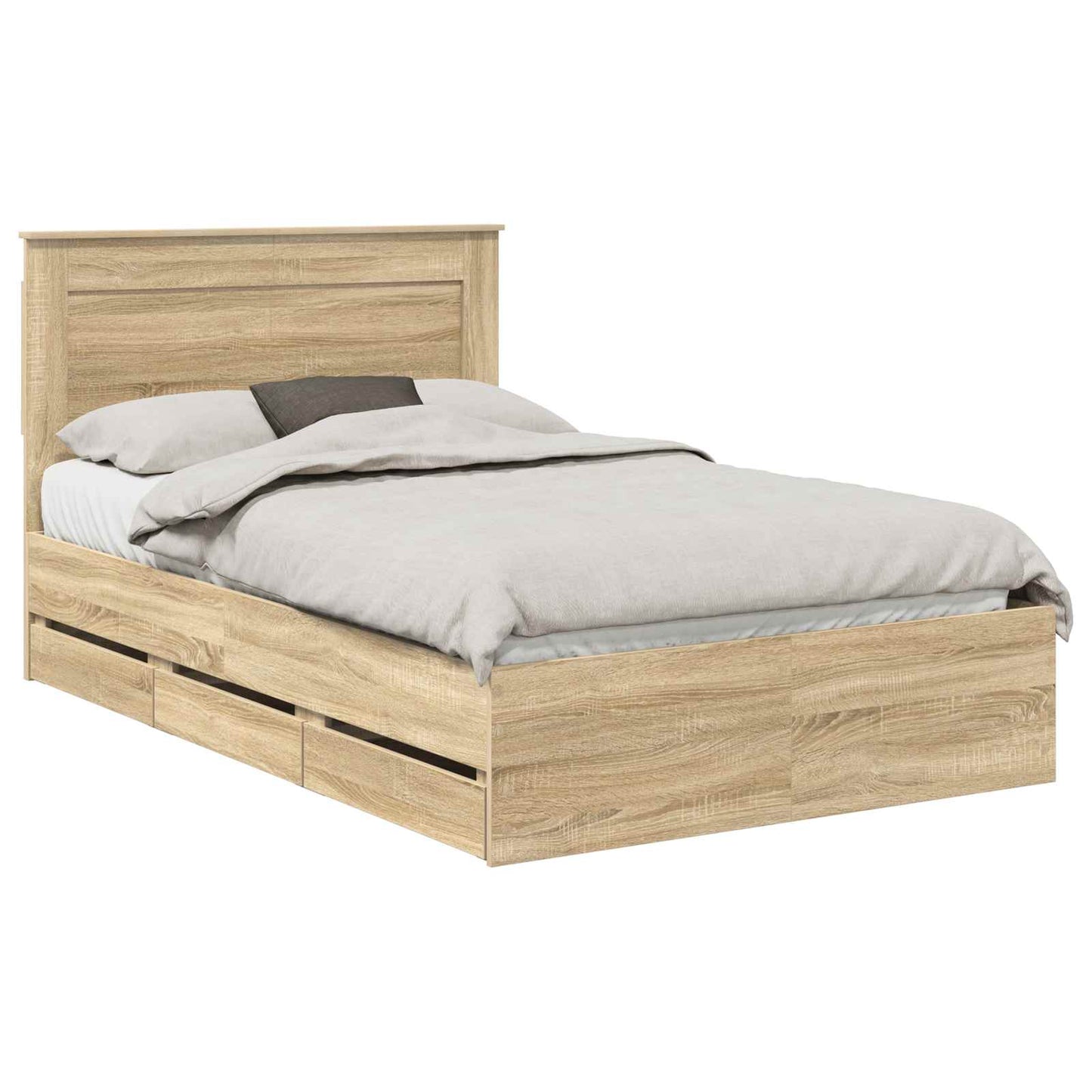 vidaXL Bettrahmen Sonoma-Eiche 120 x 190 cm Ingenieurs Holz