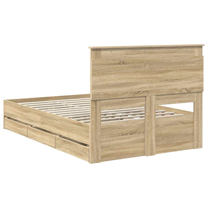 vidaXL Bettrahmen Sonoma-Eiche 120 x 190 cm Ingenieurs Holz
