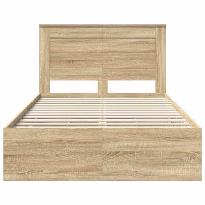 vidaXL Bettrahmen Sonoma-Eiche 120 x 190 cm Ingenieurs Holz