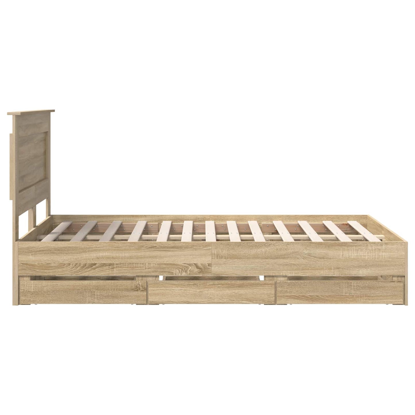 vidaXL Bettrahmen Sonoma-Eiche 120 x 190 cm Ingenieurs Holz