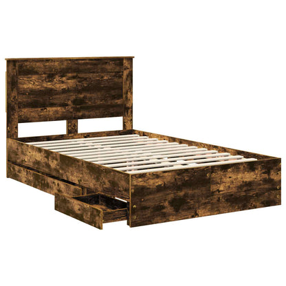 vidaXL Bettrahmen Geräucherte Eiche 120 x 190 cm Ingenieurs Holz