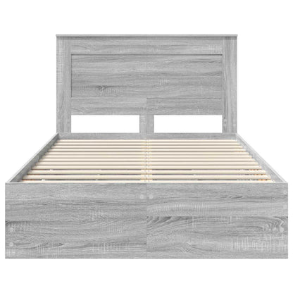 vidaXL Bettrahmen Graues Sonoma 120 x 190 cm Ingenieurs Holz