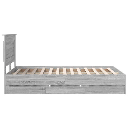 vidaXL Bettrahmen Graues Sonoma 120 x 190 cm Ingenieurs Holz