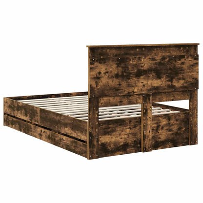 vidaXL Bettrahmen Geräucherte Eiche 120 x 200 cm Ingenieurs Holz