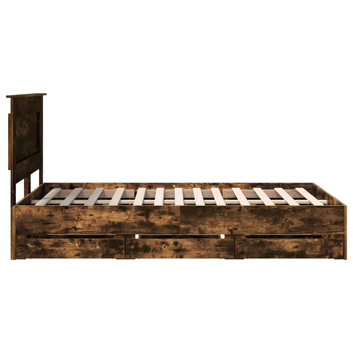 vidaXL Bettrahmen Geräucherte Eiche 120 x 200 cm Ingenieurs Holz