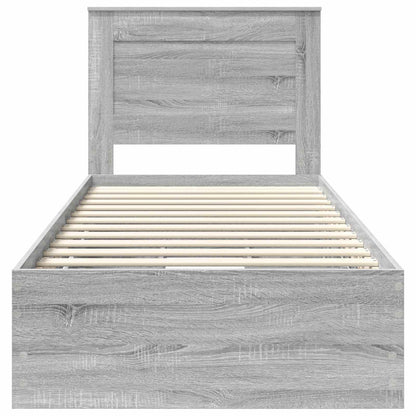 vidaXL Bettrahmen Graues Sonoma 100 x 200 cm Ingenieurs Holz
