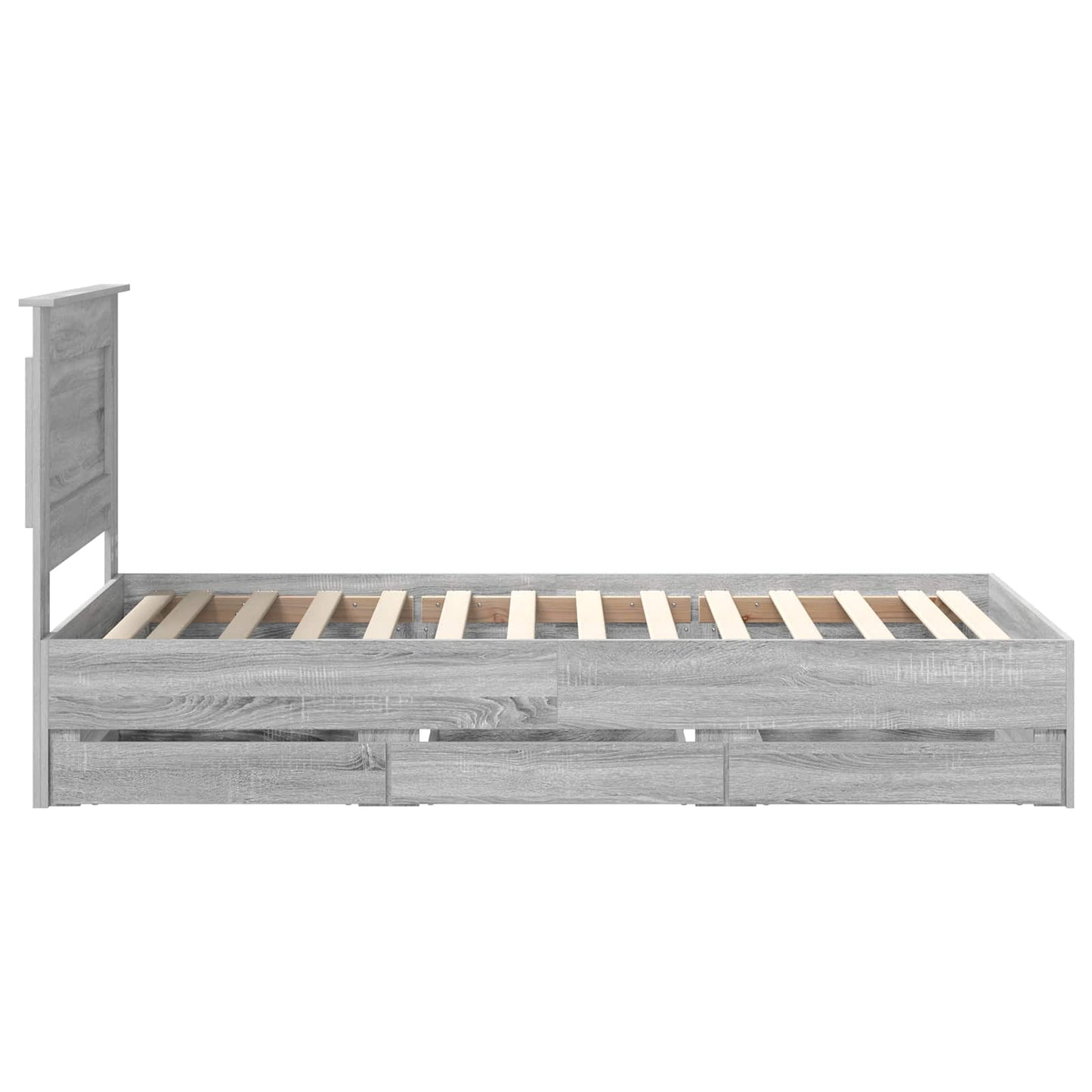 vidaXL Bettrahmen Graues Sonoma 100 x 200 cm Ingenieurs Holz