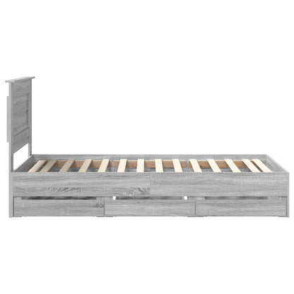vidaXL Bettrahmen Graues Sonoma 100 x 200 cm Ingenieurs Holz