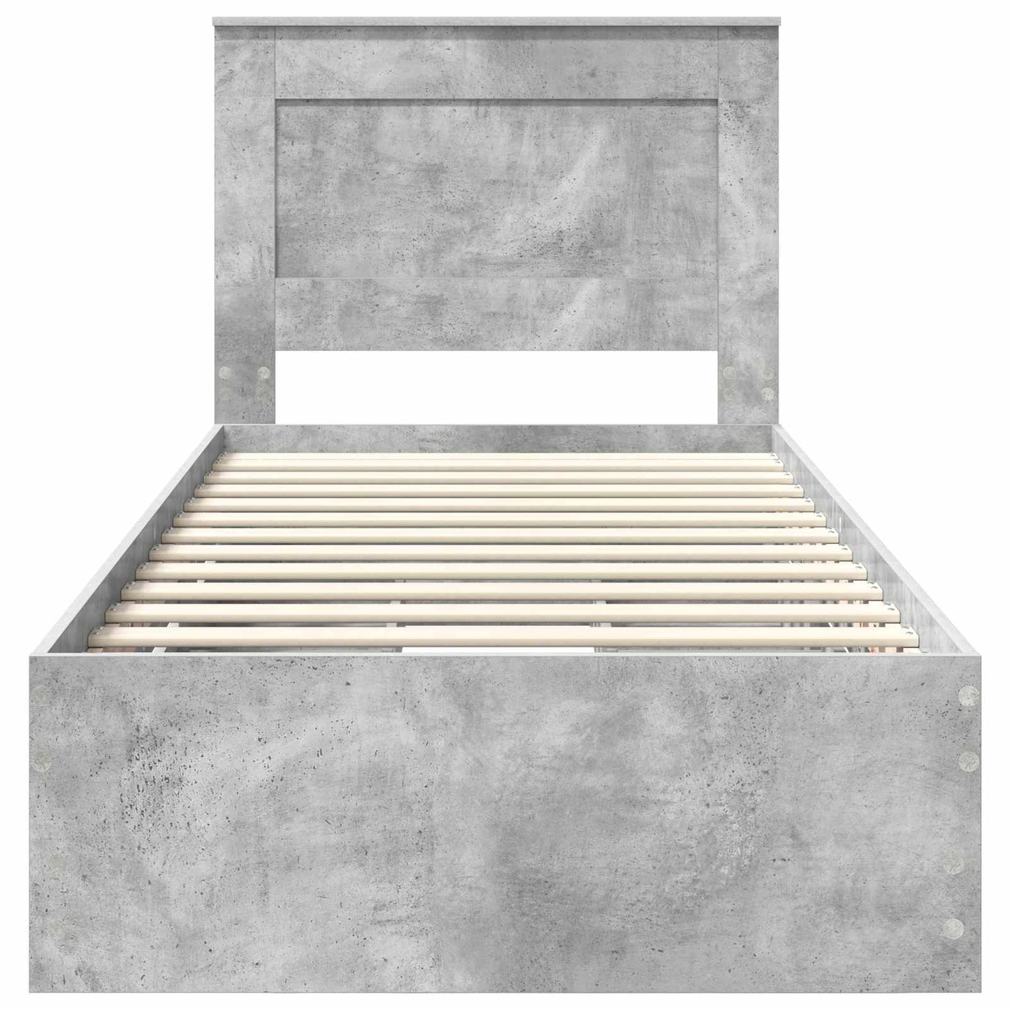 vidaXL Bettrahmen mit Kopfteil Beton Grau 90 x 190 cm Ingenieurs Holz