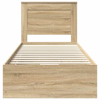 vidaXL Bettrahmen Sonoma-Eiche 75 x 190 cm Ingenieurs Holz