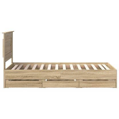 vidaXL Bettrahmen Sonoma-Eiche 75 x 190 cm Ingenieurs Holz