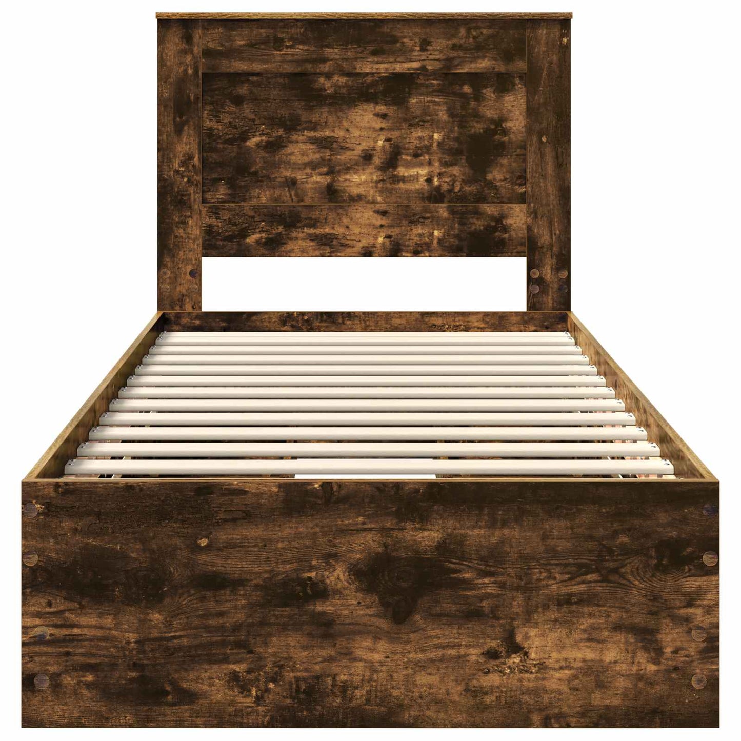 vidaXL Bettrahmen Geräucherte Eiche 75 x 190 cm Ingenieurs Holz