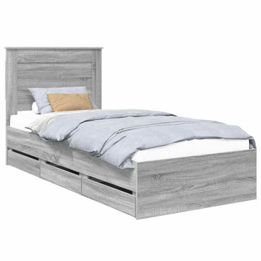 vidaXL Bettrahmen Graues Sonoma 75 x 190 cm Ingenieurs Holz