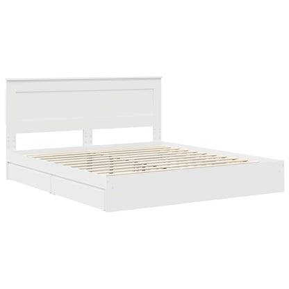 vidaXL Aufbewahrungsbett mit Kopfteil Weiß 200 x 200 cm Holzwerkstoff