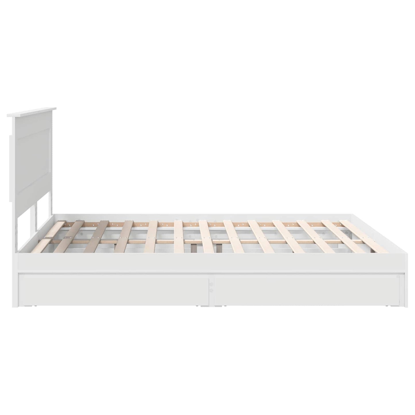 vidaXL Aufbewahrungsbett mit Kopfteil Weiß 200 x 200 cm Holzwerkstoff