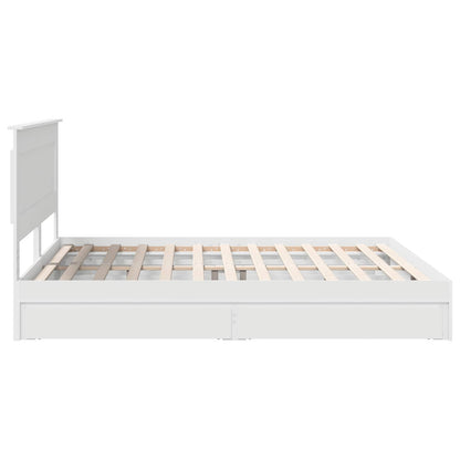 vidaXL Aufbewahrungsbett mit Kopfteil Weiß 200 x 200 cm Holzwerkstoff