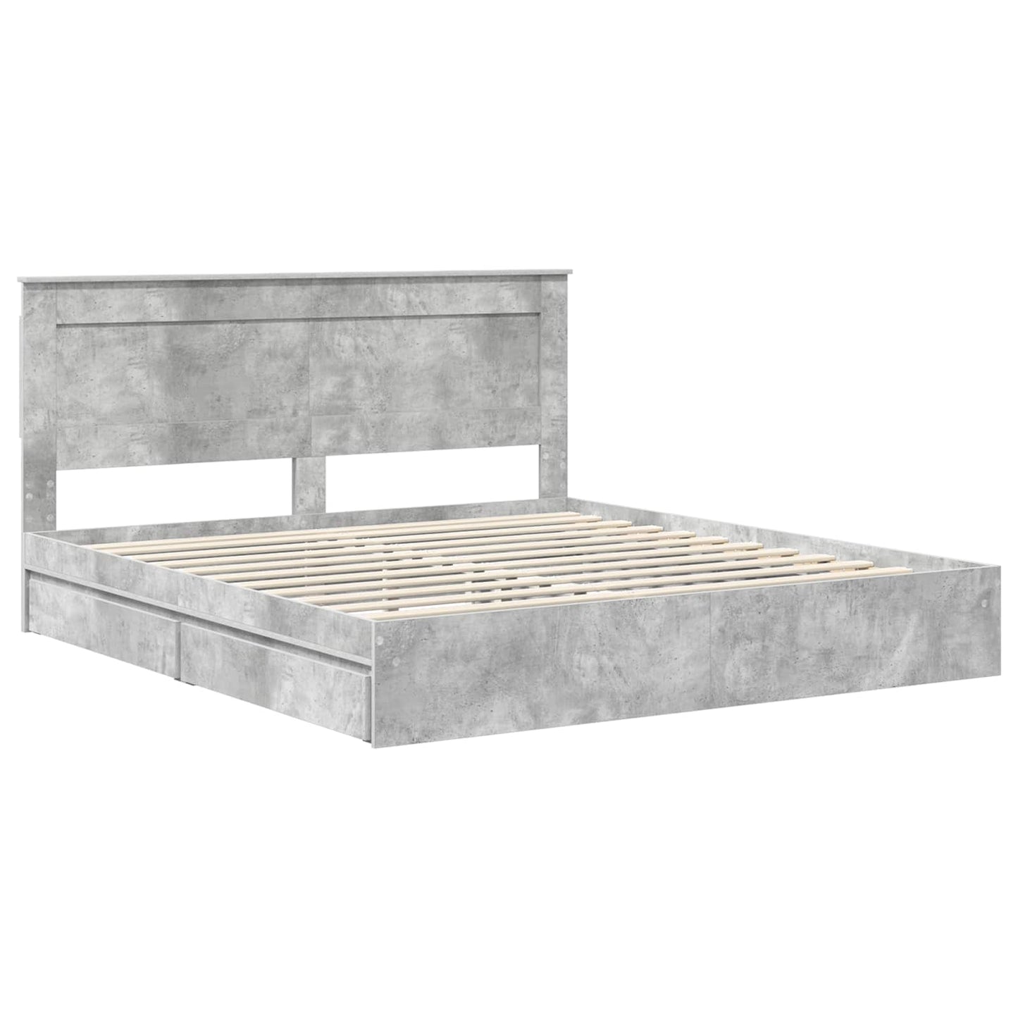 vidaXL Aufbewahrungsbett Beton Grau 200 x 200 cm Holzwerkstoff