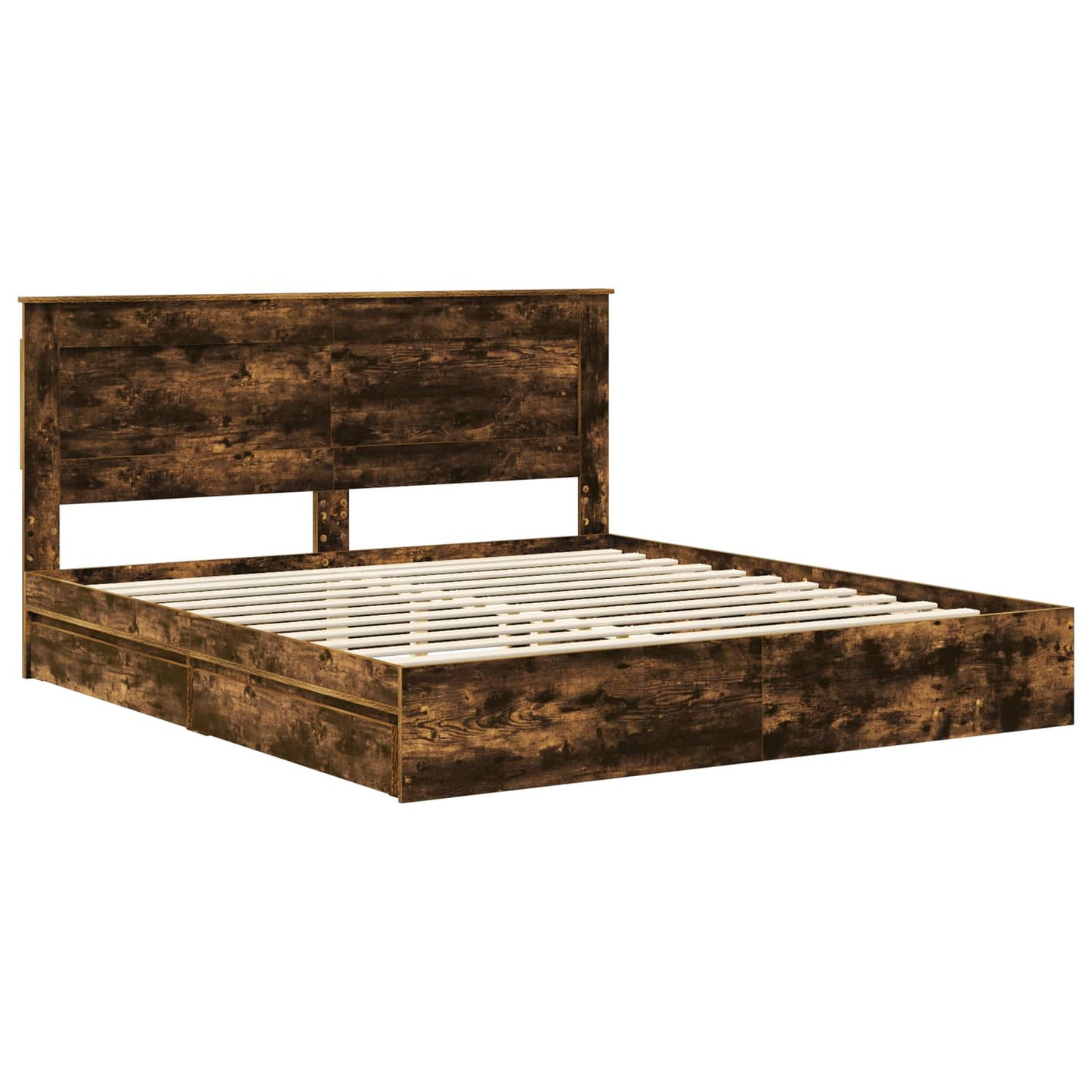 vidaXL Aufbewahrungsbett Geräucherte Eiche 200 x 200 cm Holzwerkstoff