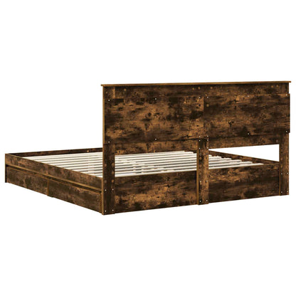 vidaXL Aufbewahrungsbett Geräucherte Eiche 200 x 200 cm Holzwerkstoff
