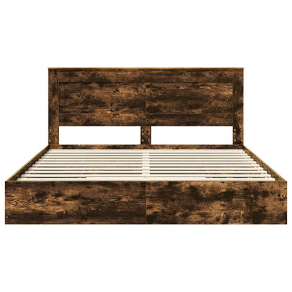 vidaXL Aufbewahrungsbett Geräucherte Eiche 200 x 200 cm Holzwerkstoff