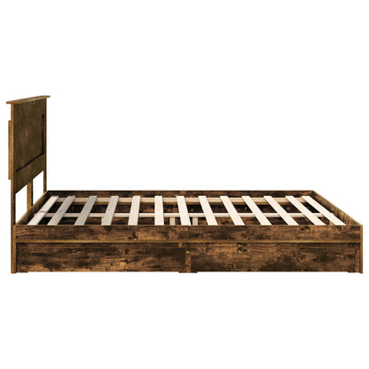 vidaXL Aufbewahrungsbett Geräucherte Eiche 200 x 200 cm Holzwerkstoff