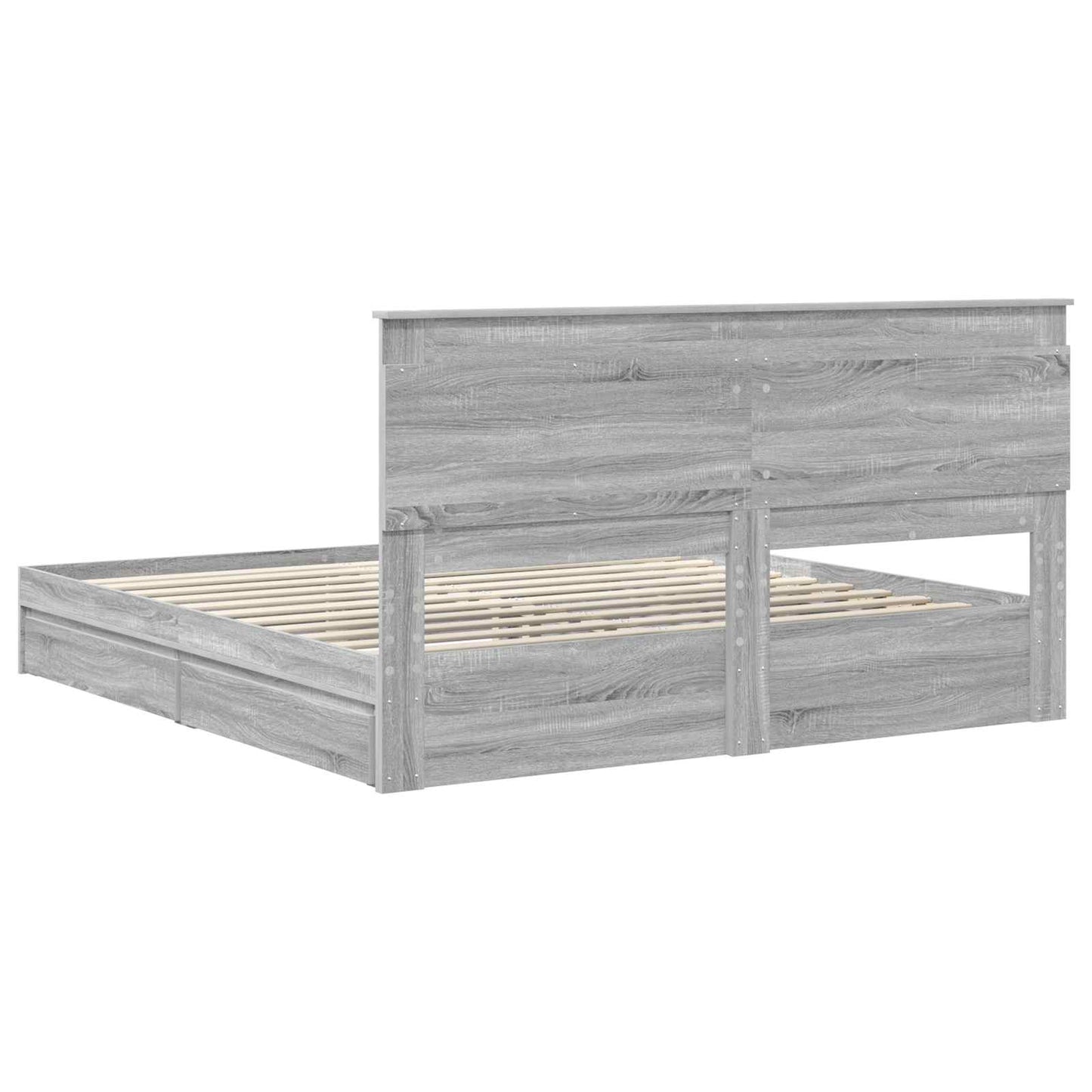 vidaXL Aufbewahrungsbett Graues Sonoma 200 x 200 cm Holzwerkstoff