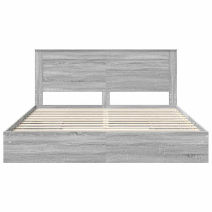 vidaXL Aufbewahrungsbett Graues Sonoma 200 x 200 cm Holzwerkstoff