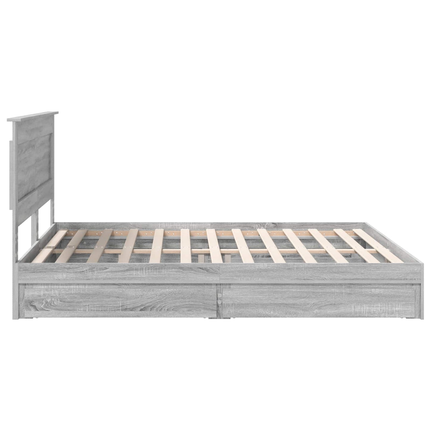 vidaXL Aufbewahrungsbett Graues Sonoma 200 x 200 cm Holzwerkstoff