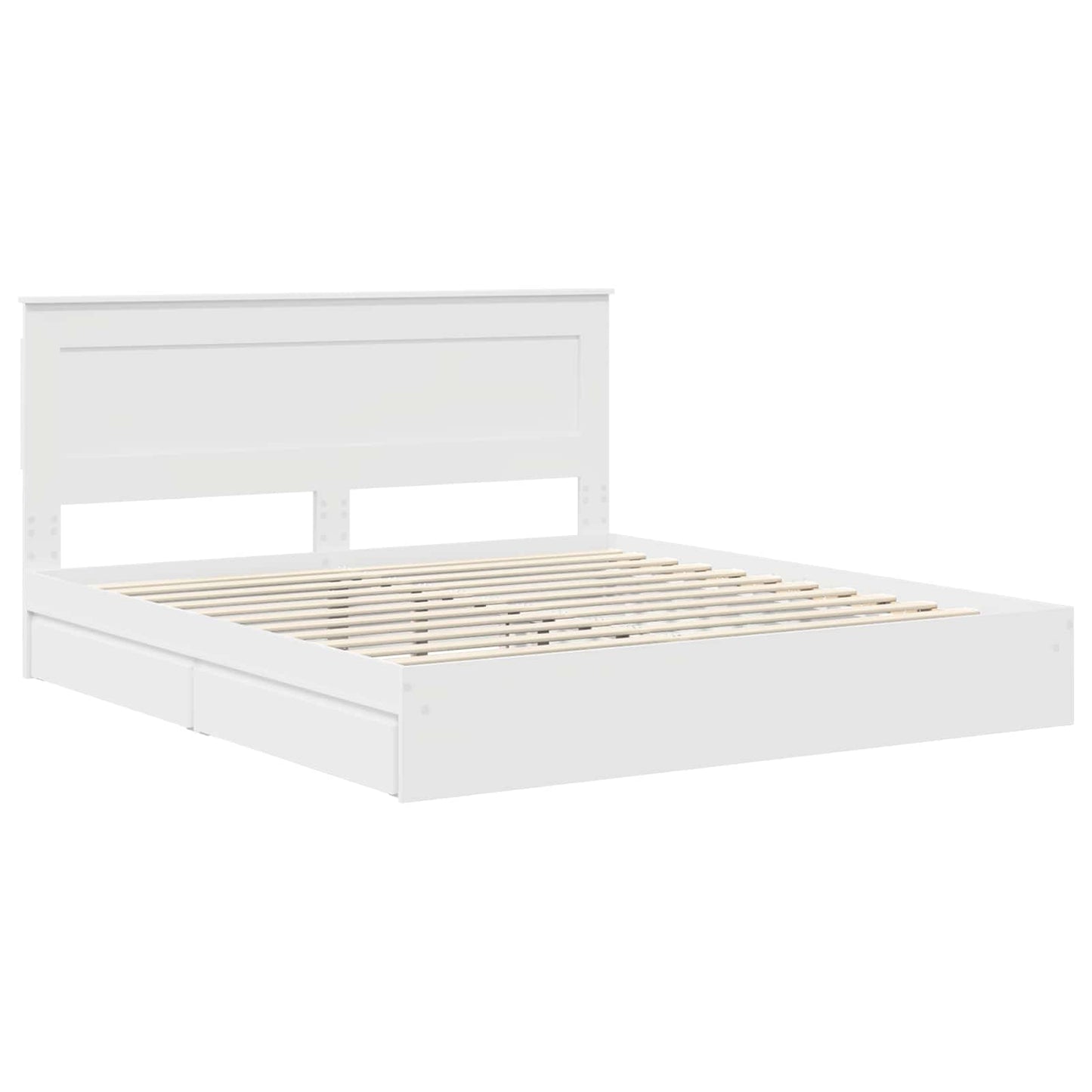 vidaXL Aufbewahrungsbett mit Kopfteil Weiß 180 x 200 cm Holzwerkstoff