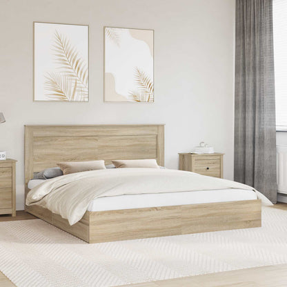 vidaXL Aufbewahrungsbett Sonoma-Eiche 180 x 200 cm Holzwerkstoff