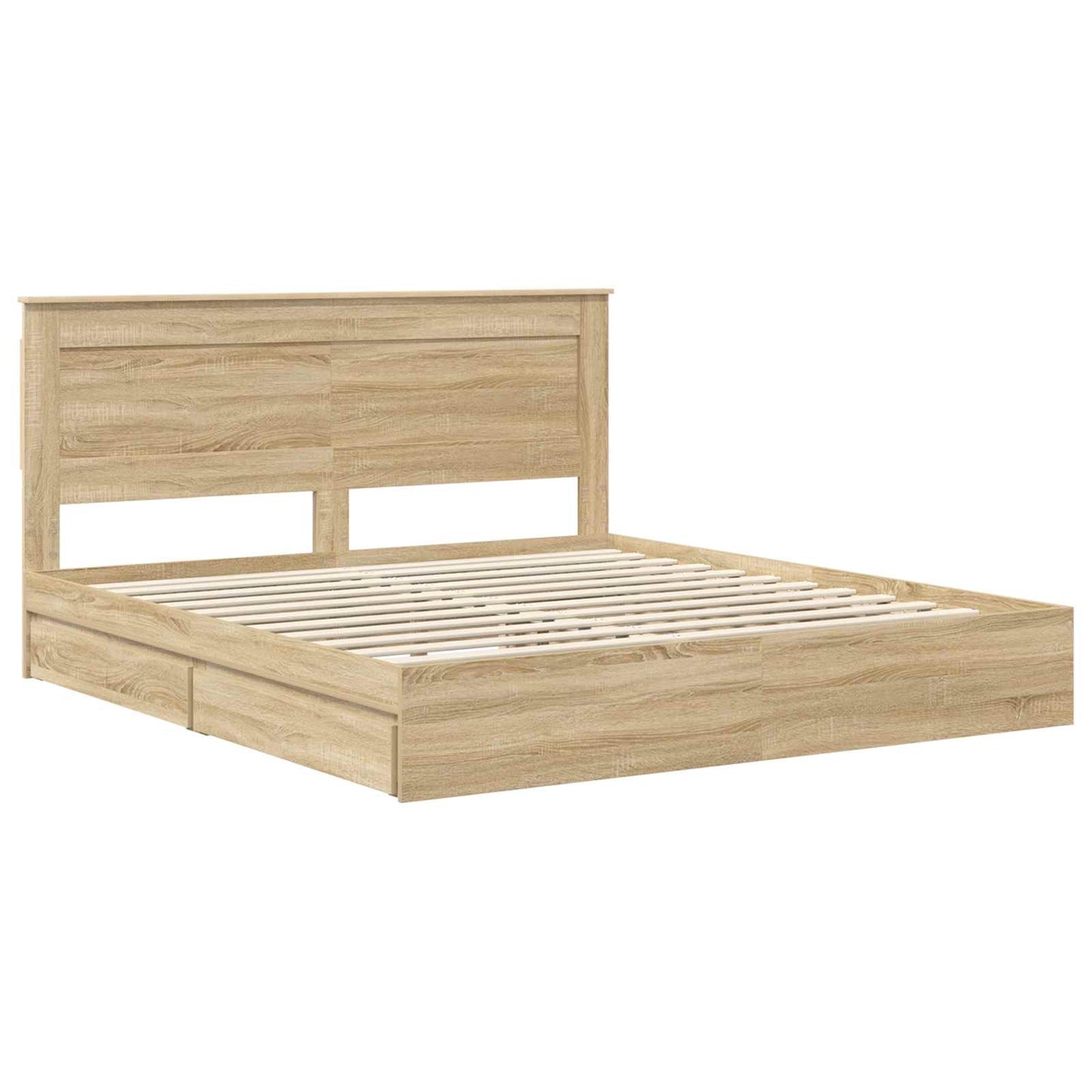 vidaXL Aufbewahrungsbett Sonoma-Eiche 180 x 200 cm Holzwerkstoff
