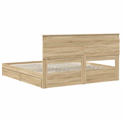 vidaXL Aufbewahrungsbett Sonoma-Eiche 180 x 200 cm Holzwerkstoff